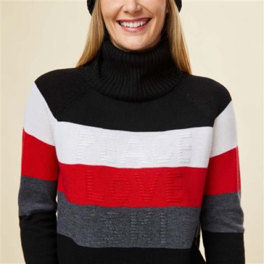 Krimson Klover Joni Striped Turtleneck Sweater | Medium - Picture 2 of 8